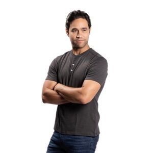 Peter Manning New York Henley Shirt Short Sleeve - Charcoal Gray